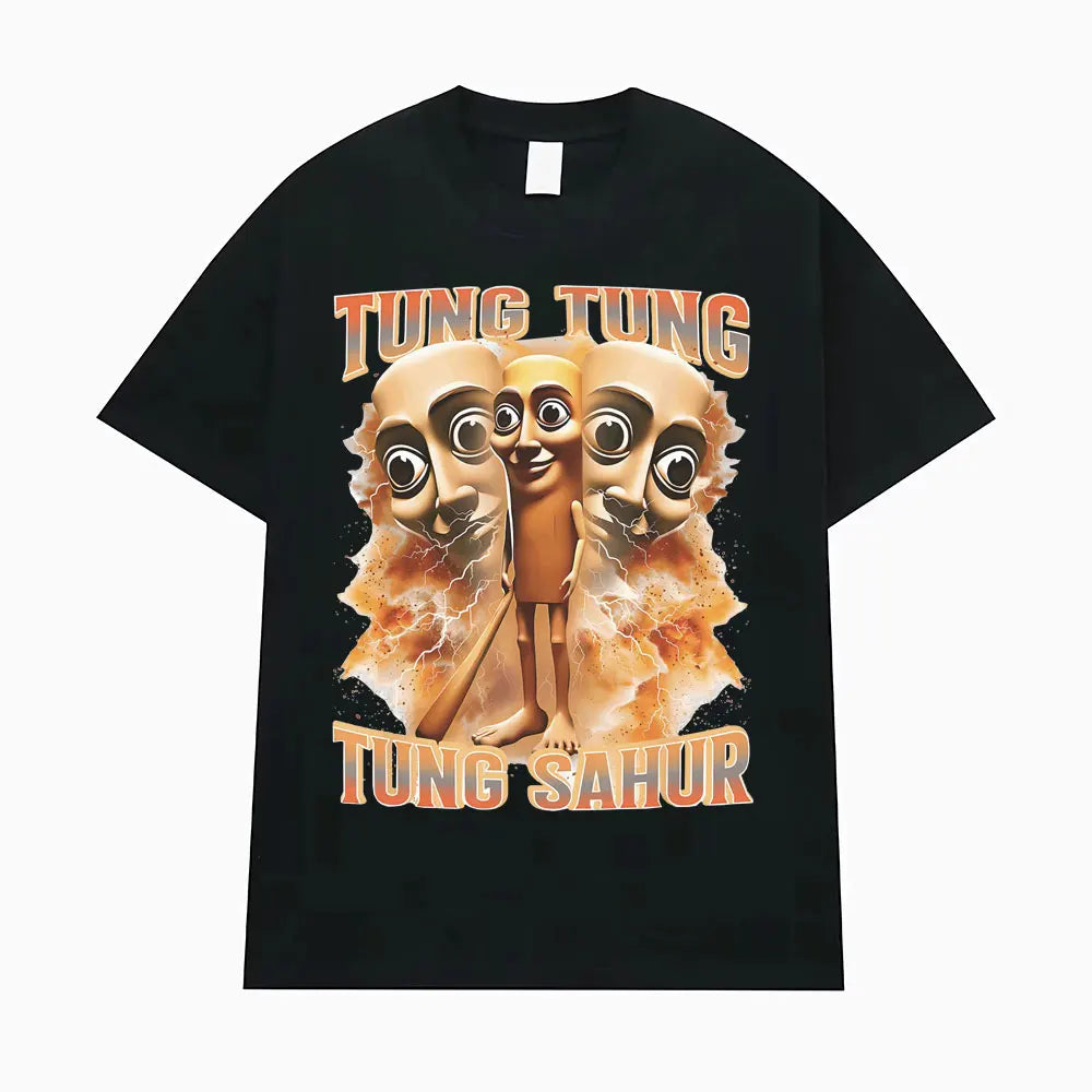 Tung Tung Tung Sahur Funny Baseball Bat Meme T-shirt