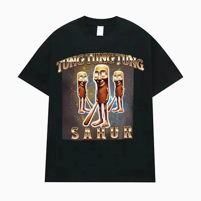 Tung Tung Tung Sahur Funny Baseball Bat Meme T-shirt