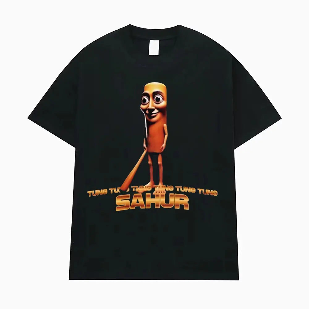 Tung Tung Tung Sahur Funny Baseball Bat Meme T-shirt