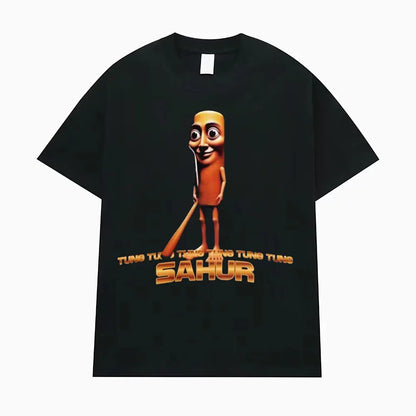 Tung Tung Tung Sahur Funny Baseball Bat Meme T-shirt