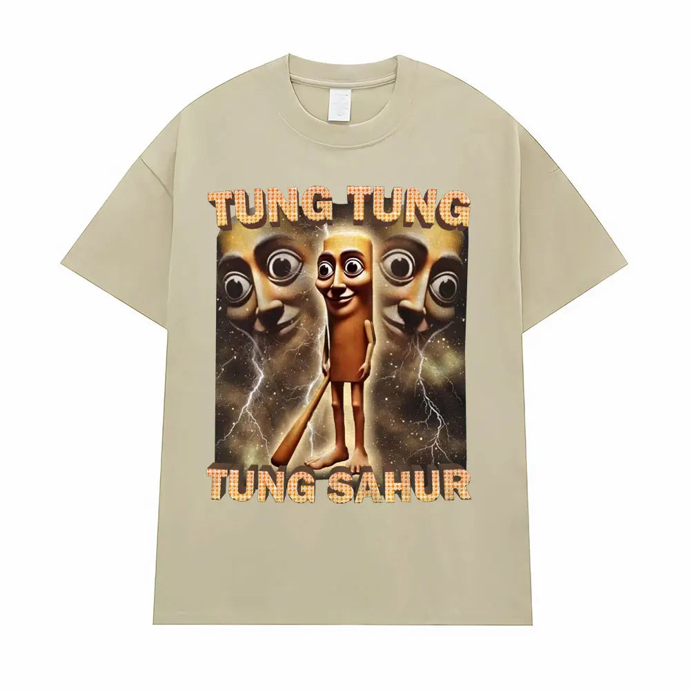 Tung Tung Tung Sahur Funny Baseball Bat Meme T-shirt