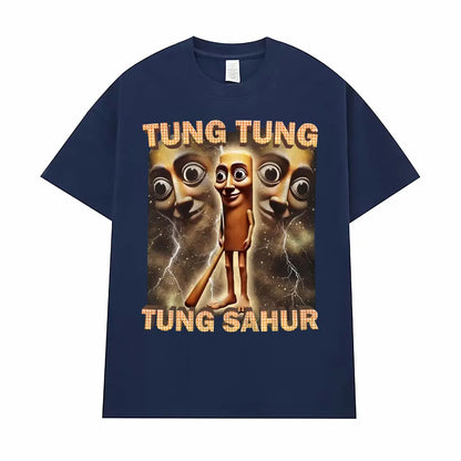 Tung Tung Tung Sahur Funny Baseball Bat Meme T-shirt