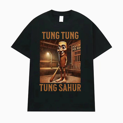 Tung Tung Tung Sahur Funny Baseball Bat Meme T-shirt