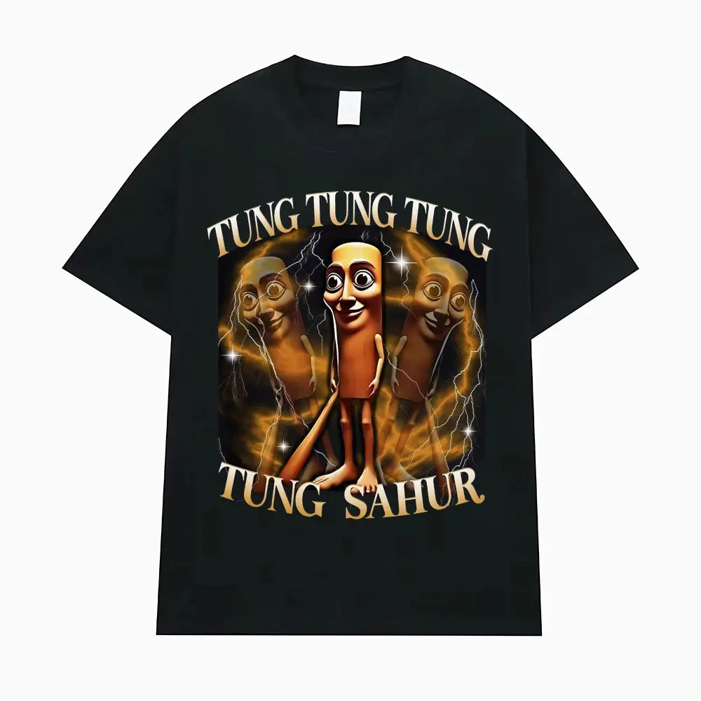 Tung Tung Tung Sahur Funny Baseball Bat Meme T-shirt