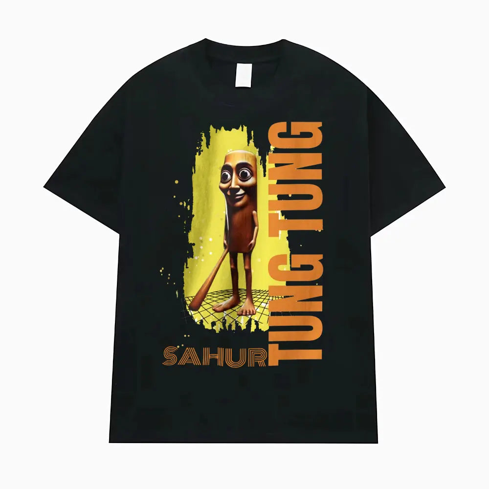 Tung Tung Tung Sahur Funny Baseball Bat Meme T-shirt